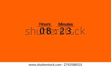 Countdown timer number. Timer clock number with hours and minutes. Clock countdown illustration.