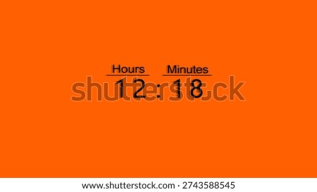 Countdown timer number. Timer clock number with hours and minutes. Clock countdown illustration.