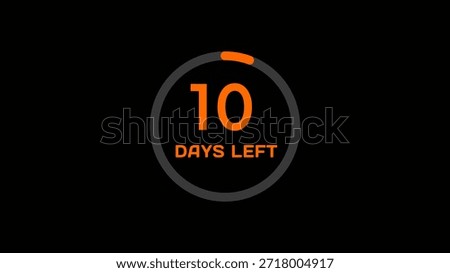 Countdown timer number illustration. 10 Days left countdown timer.