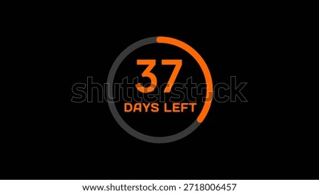 Countdown timer number illustration. 37 Days left countdown timer.