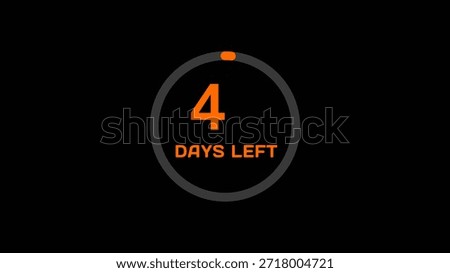 Countdown timer number illustration.  4 Days left countdown timer.