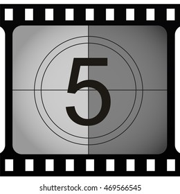 Classic Movie Countdown Frame Number Five Stock Vector (Royalty Free ...