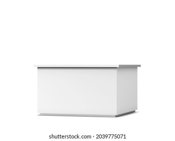 Counter Stand Mockup. 3d Illustration Isolated On White Background 