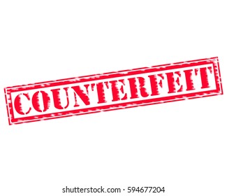 Counterfeit Red Stamp Text On White Stock Illustration 594677204 ...