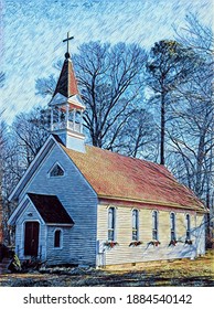 A Country Church In Southern Maryland, Illustration