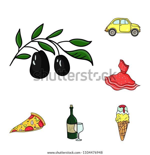 Country\
Italy cartoon icons in set collection for design. Italy and\
landmark bitmap symbol stock web\
illustration.