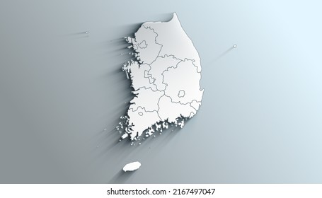 Country Political Geographical Map South Korea Stock Illustration ...