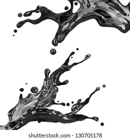 Couple Of Black Liquid Ink Splash