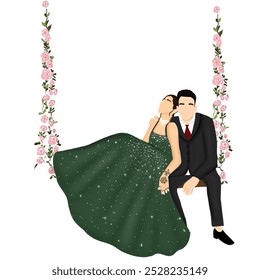 couple illustration reception bride and groom - Powered by Shutterstock