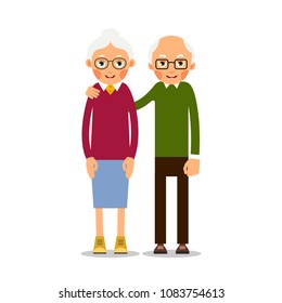 Grandma Grandpa Together Holding Hands Vector Stock Vector (Royalty ...