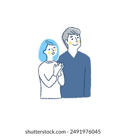 couple rejoicing while looking to the upper right
