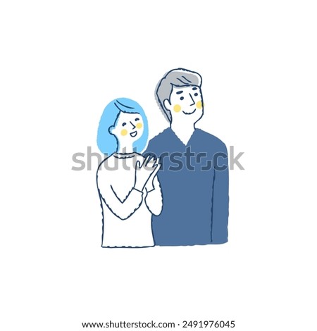 couple rejoicing while looking to the upper right