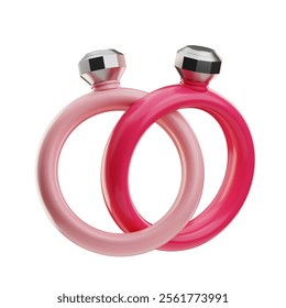 Couple Ring Valentine ivent illustration 3d - Powered by Shutterstock