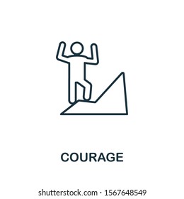Courage Icon Outline Style. Thin Line Creative Courage Icon For Logo, Graphic Design And More.