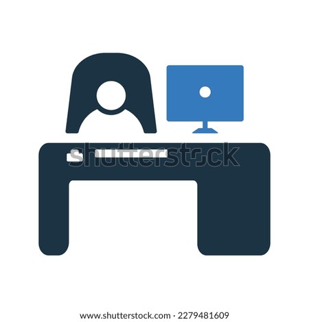 Course, coursework, desk icon - Simple editable vector EPS file.