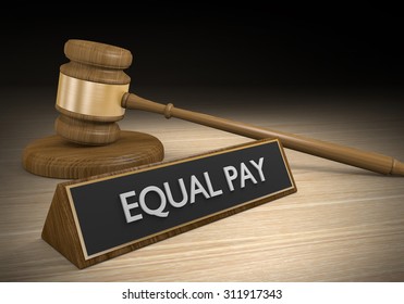 Court Legal Concept Of Equal Pay For Equal Work For Women And Minorities