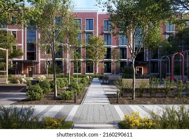 Courtyard Of A Residential Complex 3d Rendering