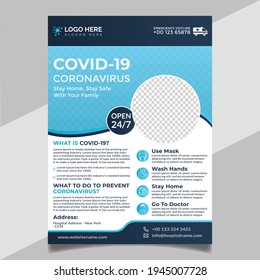 COVID 19 Coronavirus Campaign Flyer | Medical Flyer Template