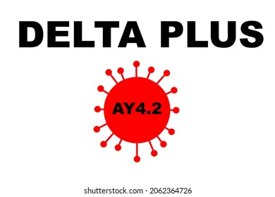 Covid Delta Delta Plus AY4.2. Covid Delta Variant Concept Isolated On White Background