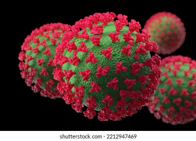 COVID Variant Coronavirus Medical Illustration 3d Rendering. BQ.1.1 Highly Mutated Subvariant, Very Contagious