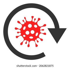 Covid Virus Update Icon With Flat Style. Isolated Raster Covid Virus Update Icon Image, Simple Style.