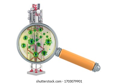 COVID-19 And 5G Conspiracy Theory Concept. 3D Rendering Isolated On White Background
