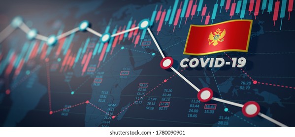 COVID-19 Coronavirus Montenegro Economic Impact Concept Image. 3d Illustration.