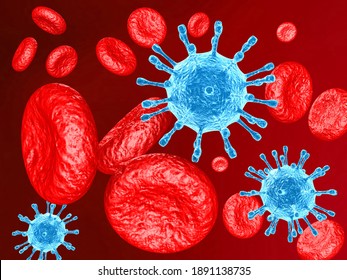 covid-19, coronavirus outbreak,  Hepatitis viruses, influenza virus H1N1,aids. Virus abstract background. 3d illustration		