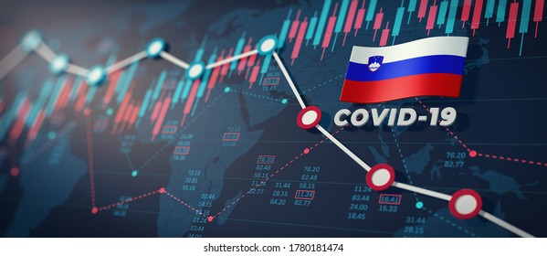 COVID-19 Coronavirus Slovenia Economic Impact Concept Image. 3d Illustration.