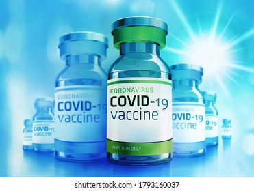 covid-19 coronavirus vaccine bottle vaccination. 3d rendering of vaccine vial. Healthcare And Medical concept. - Powered by Shutterstock