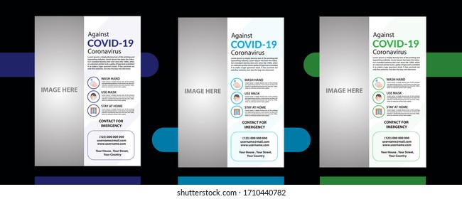 COVID-19 Flyer, COVID-19 Flyer Design Template, Coronavirus Design, Medical Use, Hospital Print , Health Care - Powered by Shutterstock