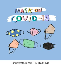 Covid  19 quotation covering your face and mask blue background