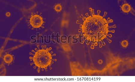 COVID-19 SARS,Coronaviridae , SARS-CoV, , virus 2020 , MERS-CoV ,chinese virus 2019-nCoV,3d image of coronavirus on a dark background, the advent of the vaccine, covid, covid 19,covid-19, picture Stock photo © 