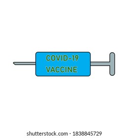 Covid-19 Vaccine Icon Simple Art Illustration. New Medication World First Icon Design.