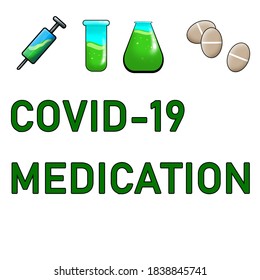 Covid-19 Vaccine Icon Simple Art Illustration. New Medication World First Icon Design.