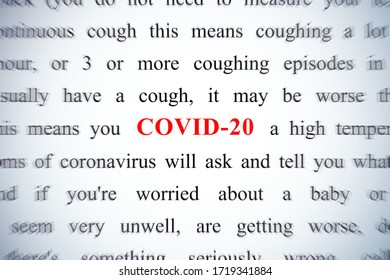 COVID-20 concept. Important issue of the contemporary age