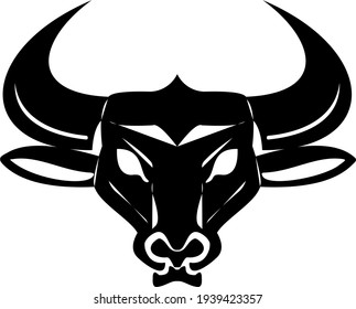 cow or bull angry logo black white