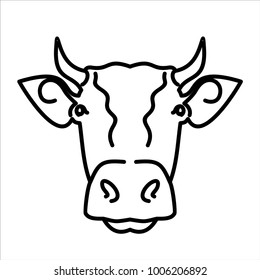 Cow Head Icon Vector Illustration Stock Vector (royalty Free) 729417802