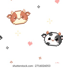 Cow Pixel Seamless Pattern, Background