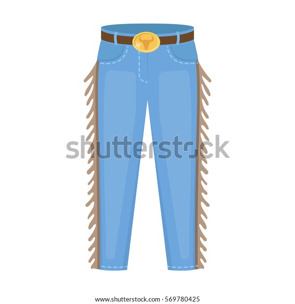 Cowboy Jeans Icon Cartoon Style Isolated Stock Illustration 569780425