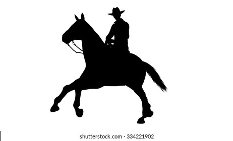 Cowboy On Horseback Rides Stock Vector (Royalty Free) 172920203 ...