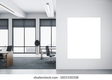 Blank Wall Modern Office 3d Illustration Stock Illustration 657844420 ...