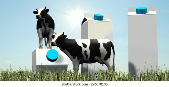 Farming Eating Cow Milk Bottle Canister Stock Vector (Royalty Free ...