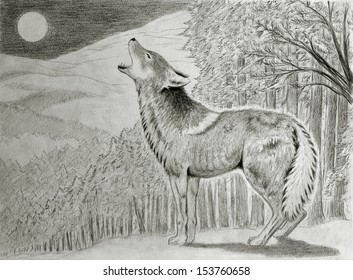 coyote howling at the moon