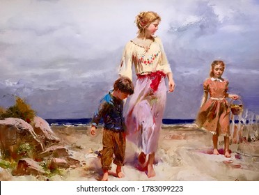 Mother Child Oil Paintings Images, Stock Photos & Vectors | Shutterstock