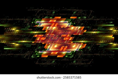 CPU socket. Modern technology. Big data center. 3D rendering.
Future Abstract light effect. AI server hardware. Shine Blocks.
Virtual reality. Digital hyper space grid. Network neural geometry. 