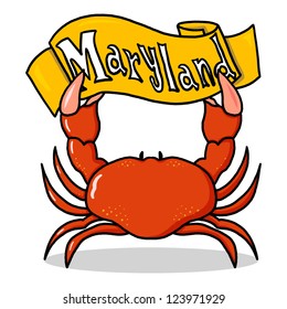 Crab Holding Maryland Banner Red Crab Stock Illustration 123971929 ...