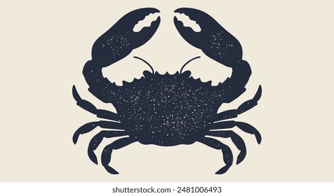 Crab, seafood, sketch. Sketch artwork crab, sign, sea symbol. Illustration