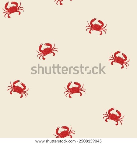 Crabs seamless pattern. Crab repeating background. Crab background for sublimation. Digital paper for scrapbooking.