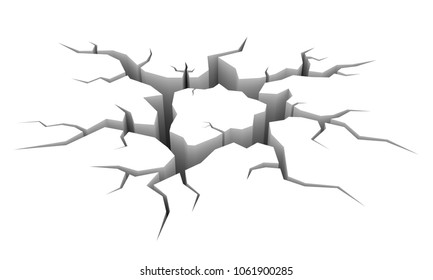 Vector Cracked Ground On White Background Stock Vector (Royalty Free ...